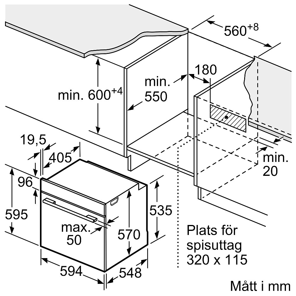 Ugn- och Mikropaket Bosch HBG537FB4 + BFL554MB0