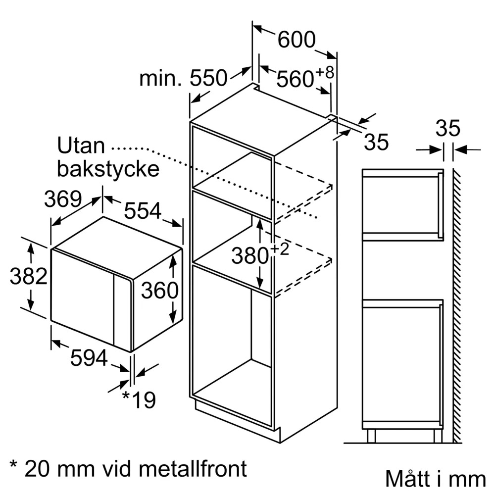 Ugn- och Mikropaket Bosch HBG537FB4 + BFL554MB0