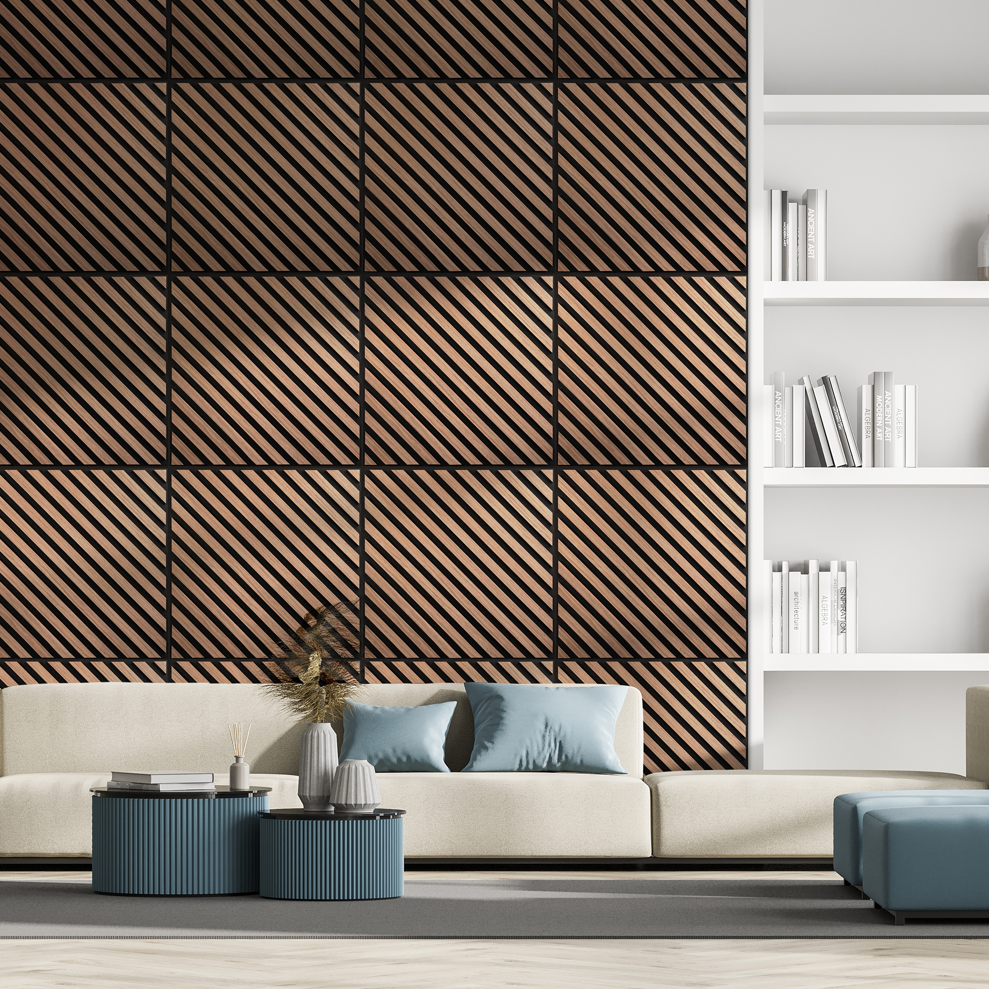 Akustikpaneler NQD Smartwall Fyrkantiga 4-Pack Diagonal