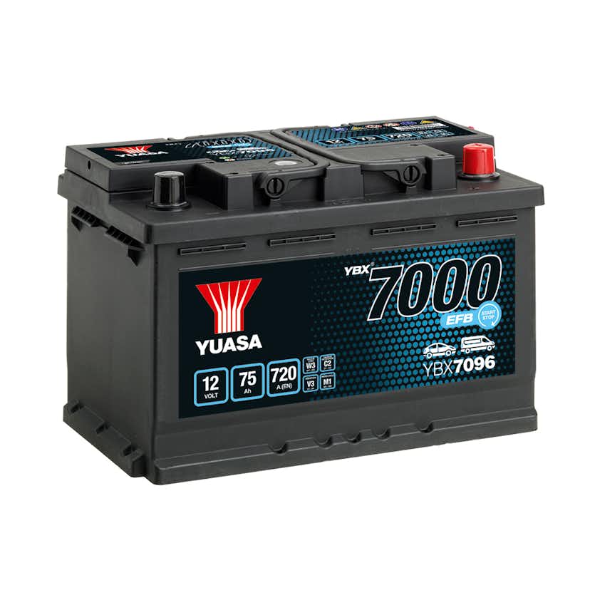 Yuasa Startbatteri 7000 EFB (Start-stopp) 75Ah 700A YBX7096