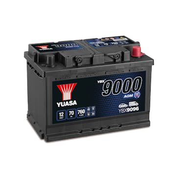 Startbatteri Yuasa 9000 AGM (Start-stopp) 70Ah 760A
