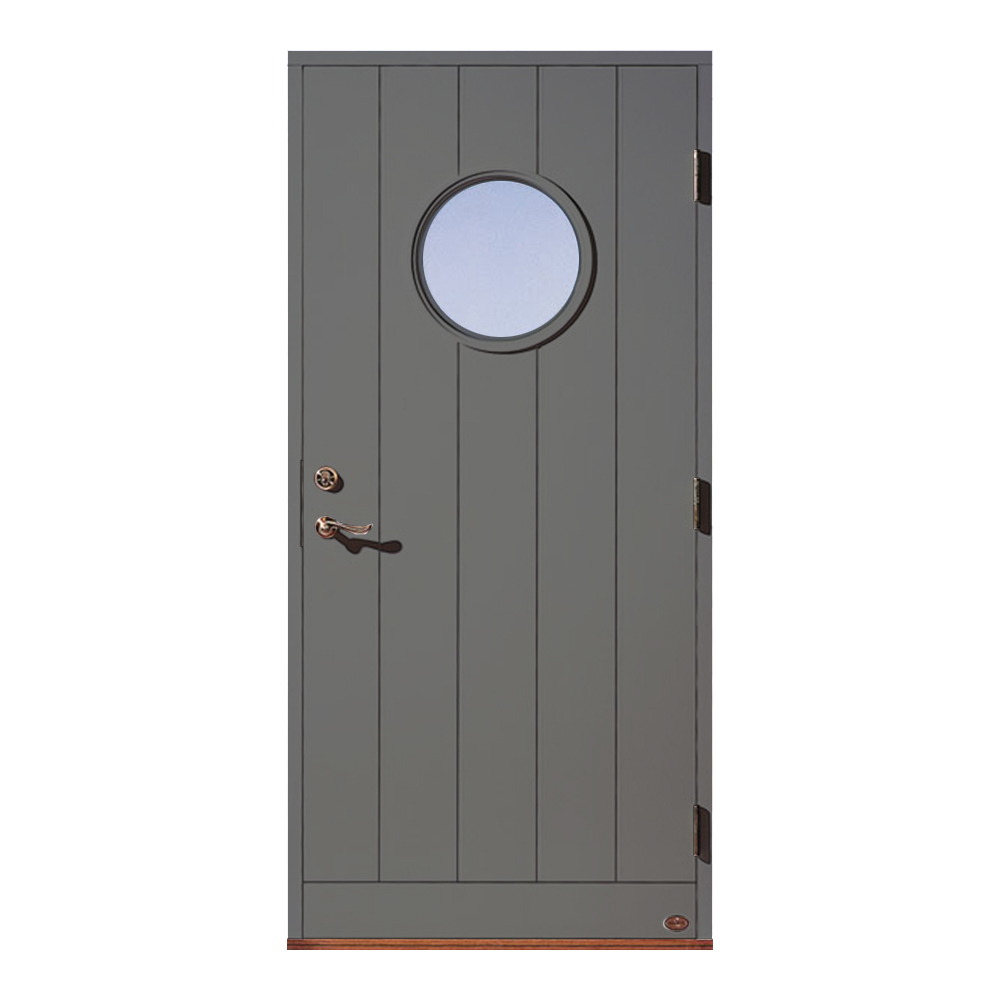 Ytterdörr Leksandsdörren Tunsta Runt Glas Eco74 RC2N