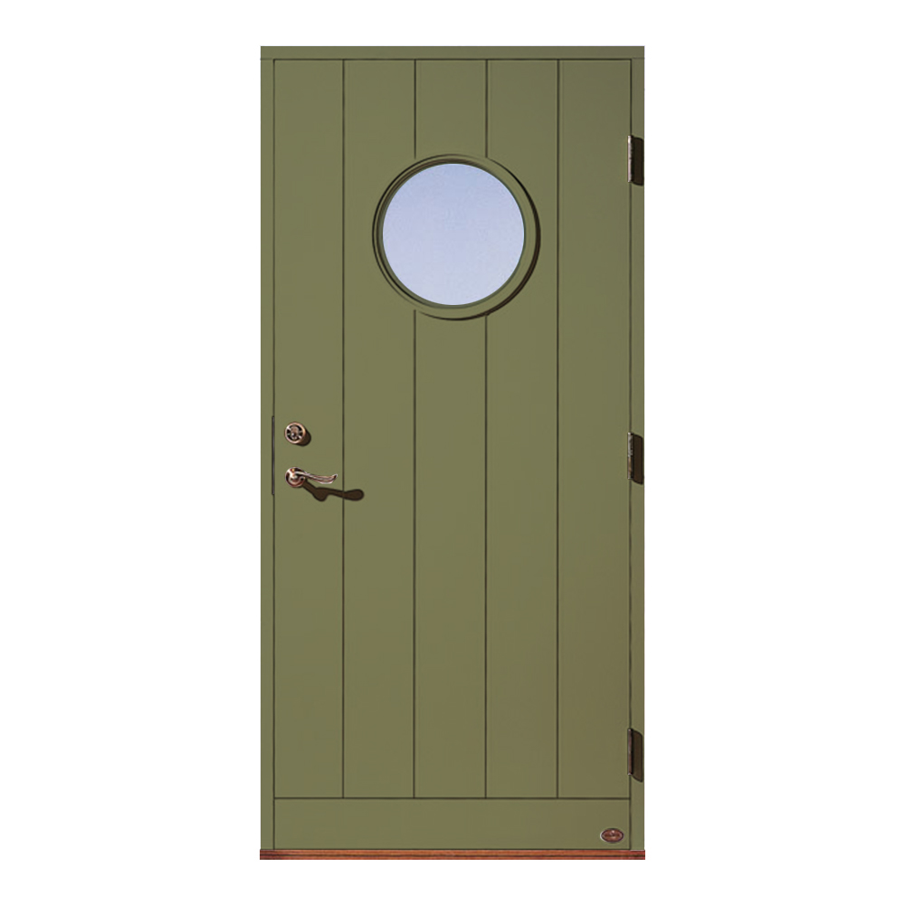 Ytterdörr Leksandsdörren Tunsta Runt Glas Eco74 RC2N