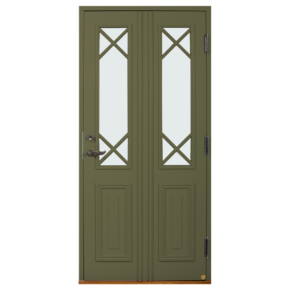 Ytterdörr Leksandsdörren Klockarberg Klarglas Eco74 RC2N