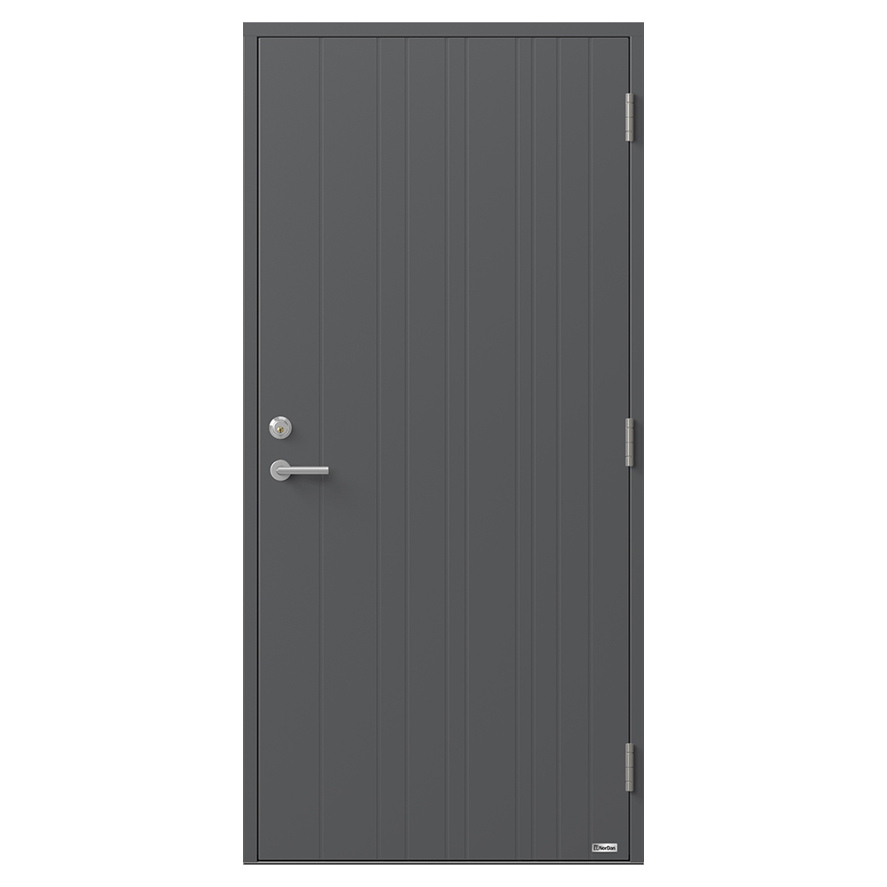 Ytterdörr NorDan Bor Linje 302 BxH: 100x210 Höger, Grå NCS 7000-N ...