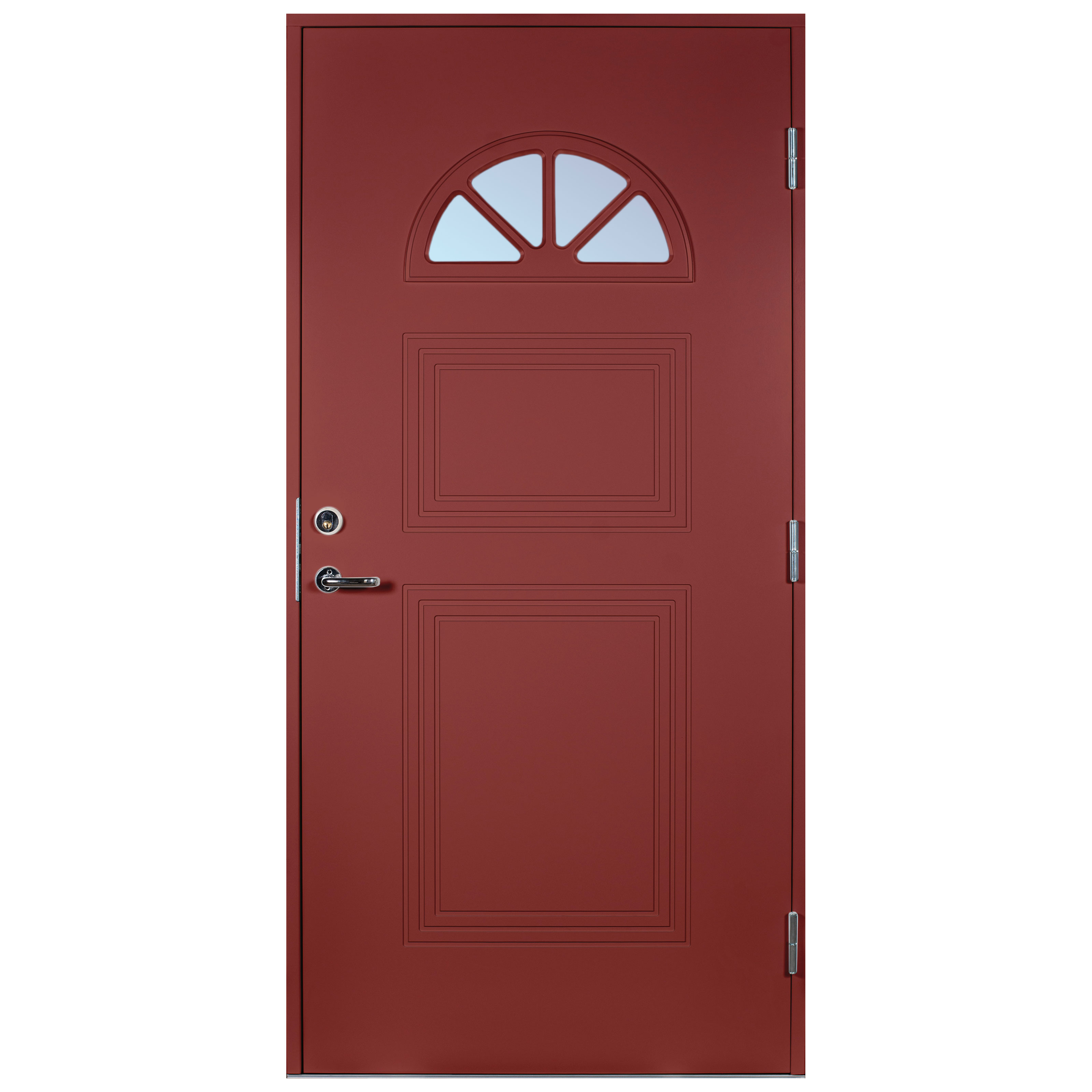 Ytterdörr Scandidoor Forsa BxH: 100x210 cm, Röd, Vänsterhängd, Frostat ...