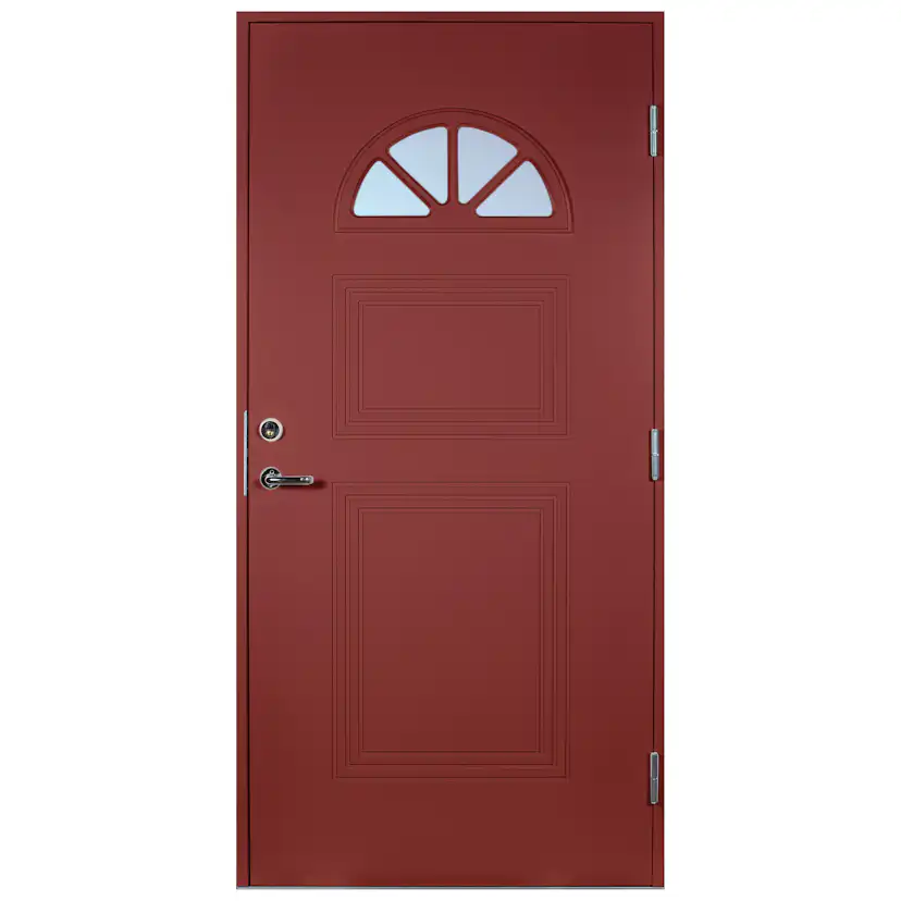 Ytterdörr Scandidoor Forsa BxH: 100x210 cm, Röd, Vänsterhängd, Frostat ...