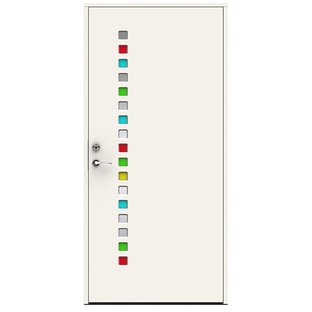 Ytterdörr Swedoor Prisma Färgat Glas