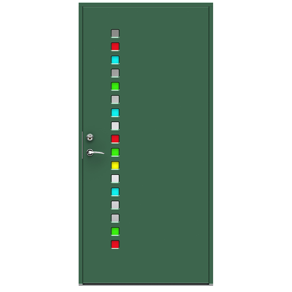 Ytterdörr Swedoor Prisma Färgat Glas